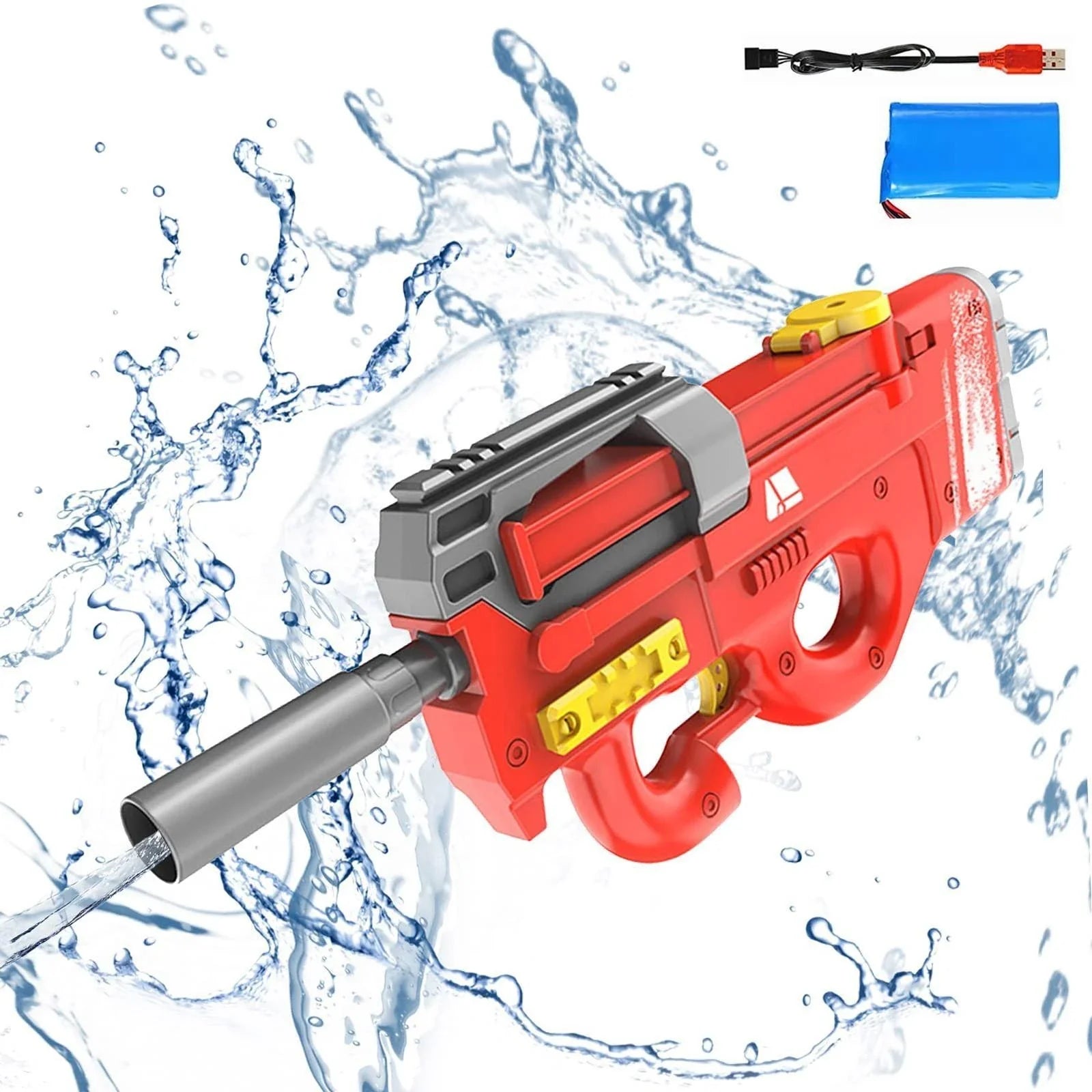 P90 Electric Water Gun with high-powered water stream, large capacity, and durable, leak-proof construction