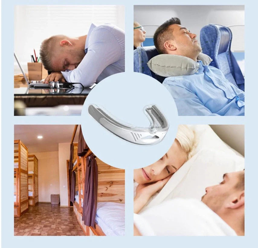 Anti-snoring device braces apnea guard in black and white options