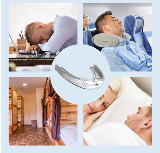 Anti-snoring device braces apnea guard in black and white options