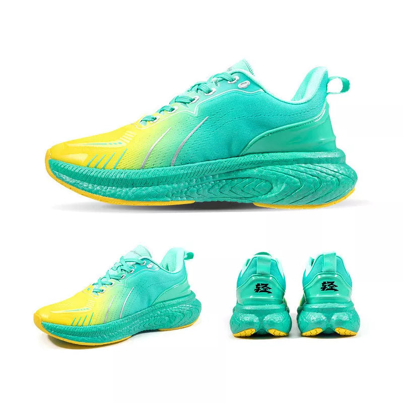Popcorn Thick Sole Lightweight Woven Running Shoes in multiple colors