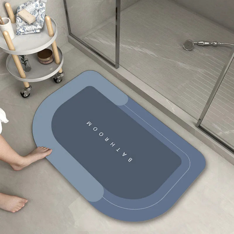 Blended machine-woven floor mat in an oval shape, showing the Lake Baikal Blue colour option.