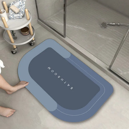 Blended machine-woven floor mat in an oval shape, showing the Lake Baikal Blue colour option.