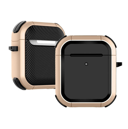 AirPods protective sleeve case in clamshell design with multiple colour options showing charging port cutouts