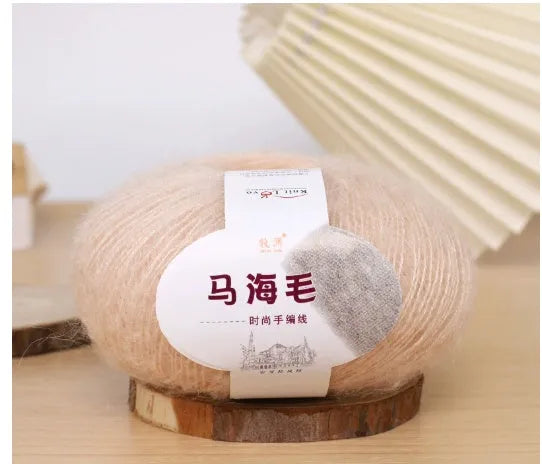 Mohair scarf DIY kit with wool ball and hand-weaving instructions for 180cm spring accessory