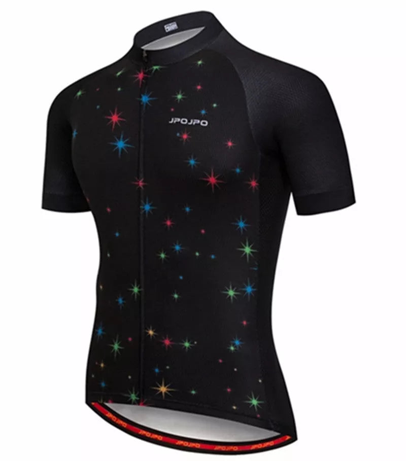 Breathable summer cycling jersey for men and women in vibrant patterns