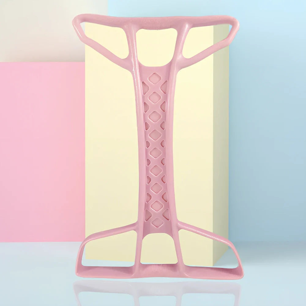 Green resistance band pedal puller fitness equipment with non-slip handles measuring 45x30x3cm