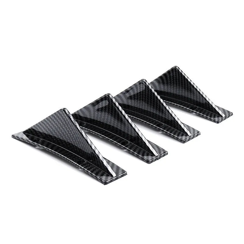 Black universal triangle rear car spoiler made from ABS plastic with a 15cm base.