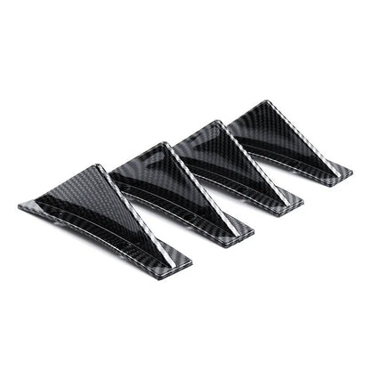 Black universal triangle rear car spoiler made from ABS plastic with a 15cm base.