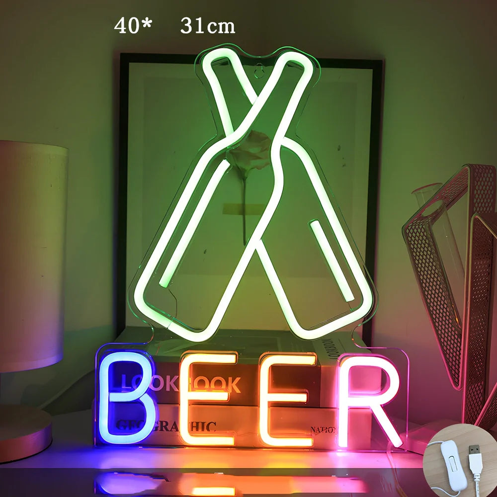 LED pendant light with 45cm acrylic backboard showing uppercase and lowercase lettering options