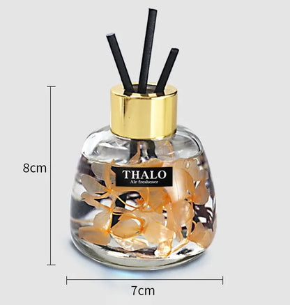 Glass car perfume ornament bottle with loose incense in six scent options for vehicle decoration