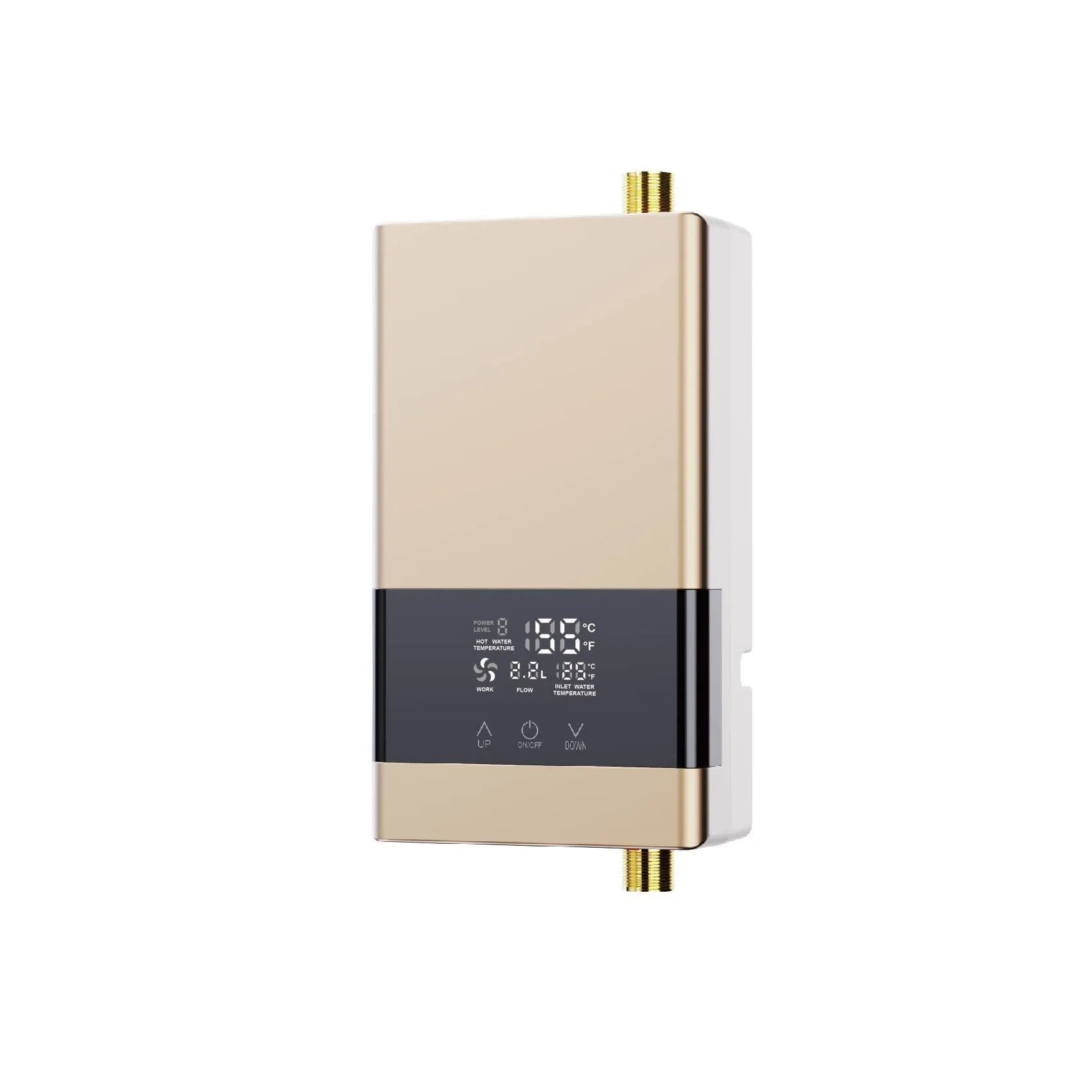 Household quick-heating water heater with LED touch screen and adjustable temperature settings