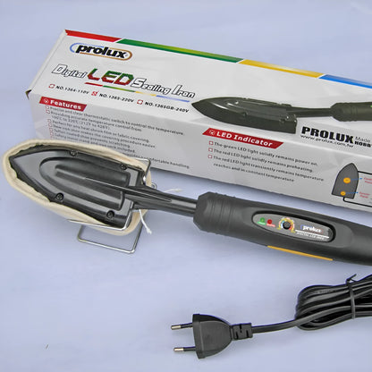 Electronic temperature control iron for skin model heat styling with cotton cover and heat-resistant bracket