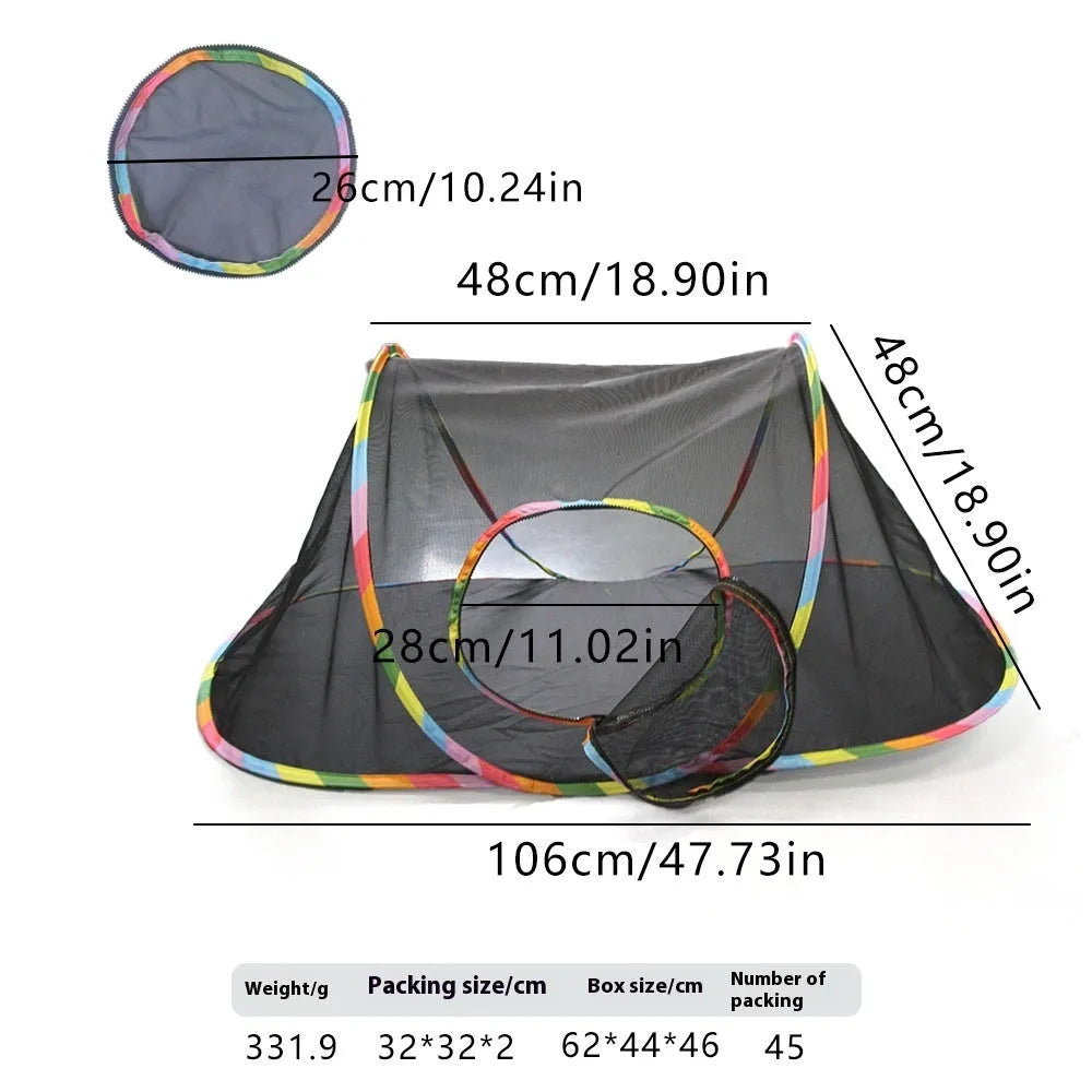Foldable mesh cat playpen cage in hexagonal, tent, tee, long straight and square design styles