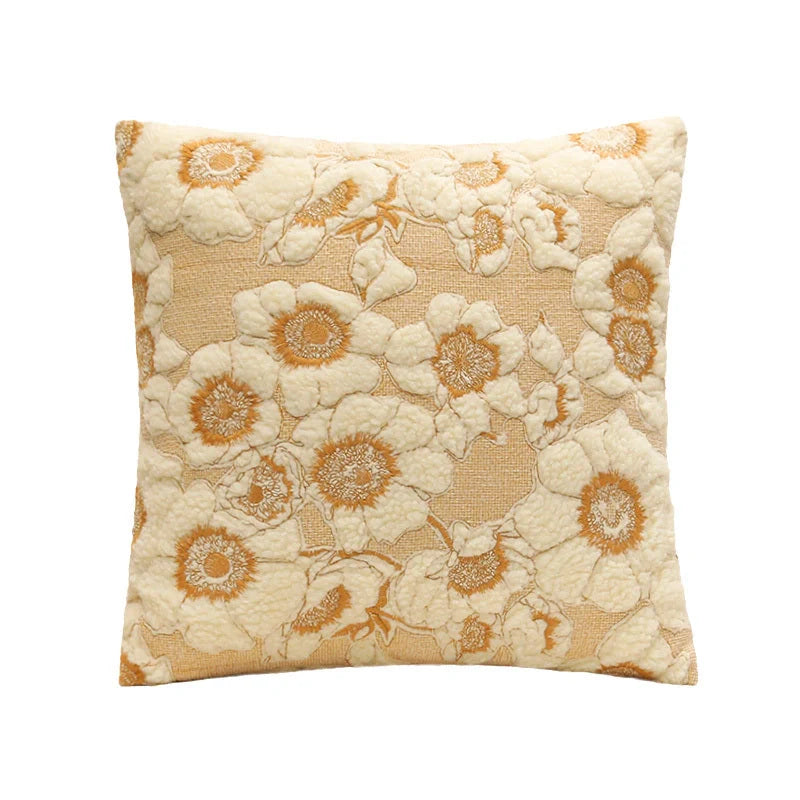 Charming sunflower-patterned pillow cover in square and rectangular shapes, made of premium cotton fabric