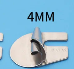 Spiral edge folder sewing hemmer with towel tube sizes from 3MM to 10MM, shown as single or set of eight