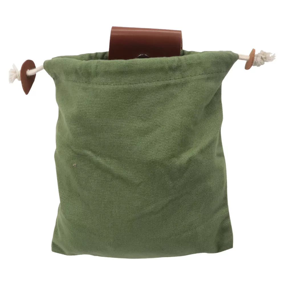 Leather and canvas foraging bag for outdoor adventures, collapsible design, 22*21cm