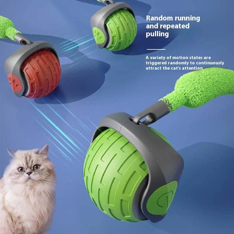 USB Rechargeable Smart Rolling Cat Toy Ball in vibrant colors for feline fun