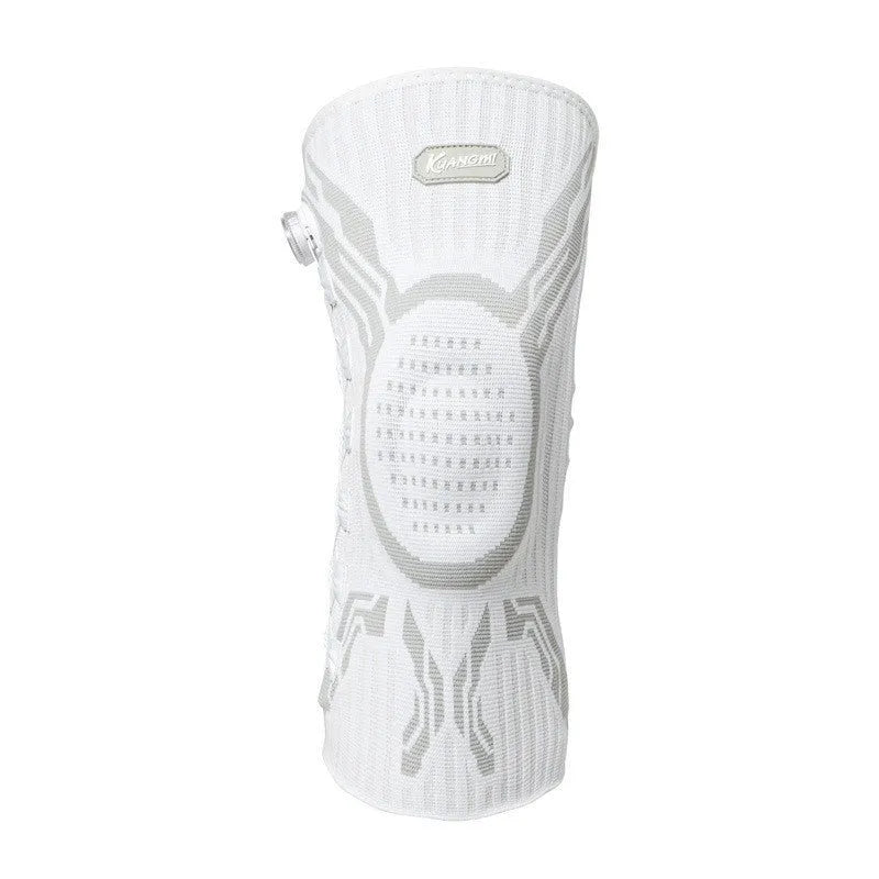Grey-white sports knee pads showing single-sided left and right foot designs for basketball football running