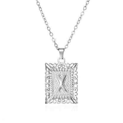 Personalized initial letter necklace in gold or steel, featuring any letter from A to Z