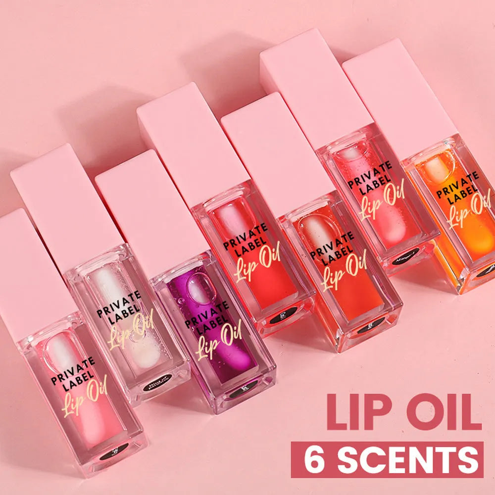 Women's simple natural transparent lip gloss tube with 6ml net content in fruity shades