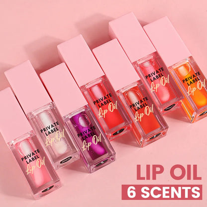 Women's simple natural transparent lip gloss tube with 6ml net content in fruity shades