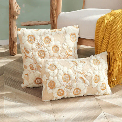 Charming sunflower-patterned pillow cover in square and rectangular shapes, made of premium cotton fabric