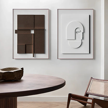 Frameless three-dimensional abstract geometric Morandi canvas hanging painting, sizes 10x15cm to 60x90cm, 59-138g weight