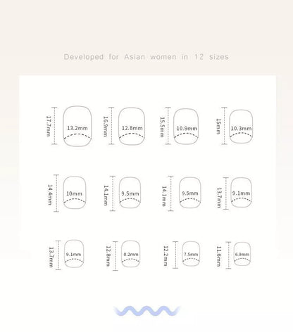 Nude short square fake nails with R593 elegant cream glue, 24 pieces per box