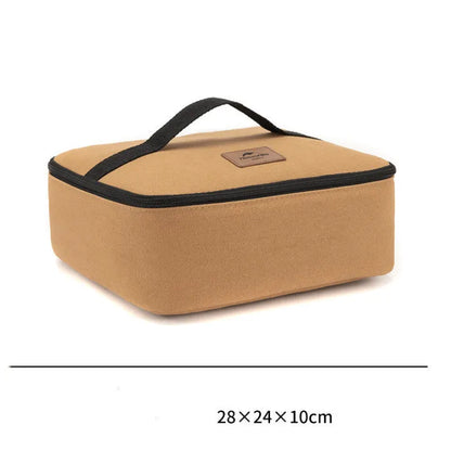 Camping bucket storage bag in canvas and Oxford cloth with pearl cotton lining, three sizes and capacities