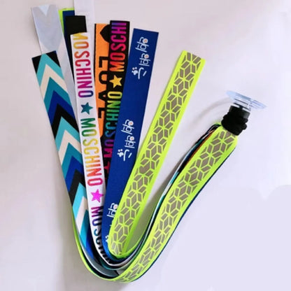 Children's helmet streamer with 60 cm polyester ribbon in colours like apricot and khaki for roller skating and skiing
