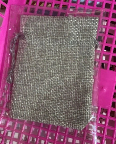 Mini drawstring linen jewelry bag with rope closure in various colors