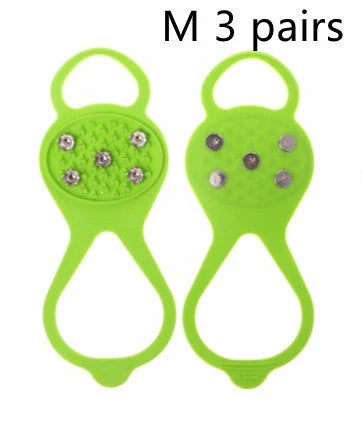Silicone Non-Slip Shoe Grips for ice and snow safety in multiple colors