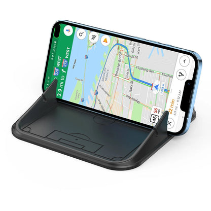 Silicone automobile and desktop phone holder in Peak-X5 colour showing non-slip construction