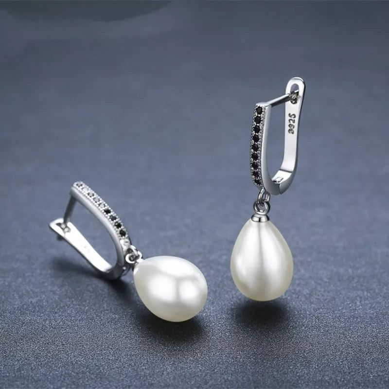 Black circle full rhinestone zircon earrings for women, elegant and affordable fashion jewelry