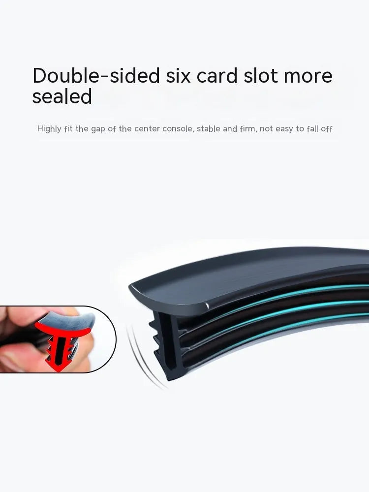 Black silicone dashboard soundproof seal strip for Outlander with six card slots