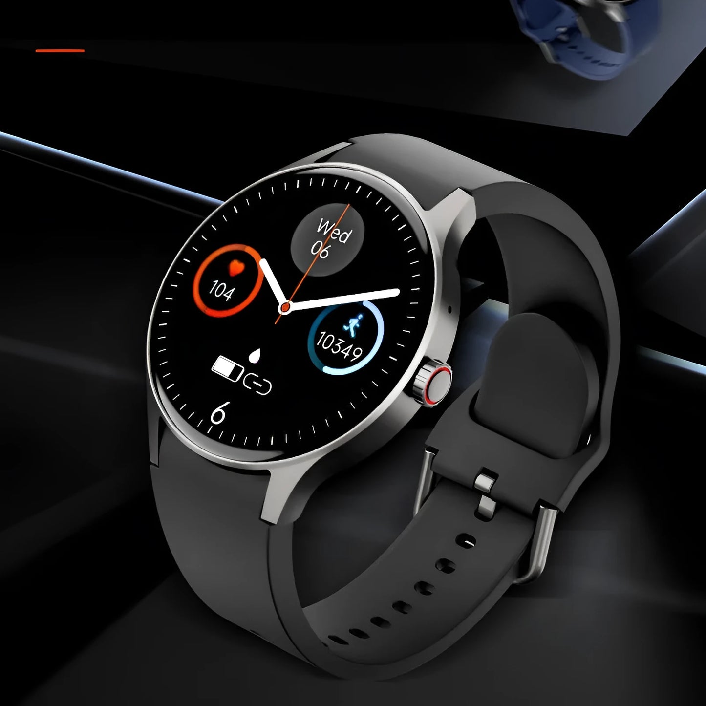 Smart watch for blood sugar monitoring with heart rate tracking on 1.43 inch AMOLED screen