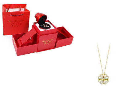 Elegant four-leaf clover necklace with magnetic and detachable design for versatile styling