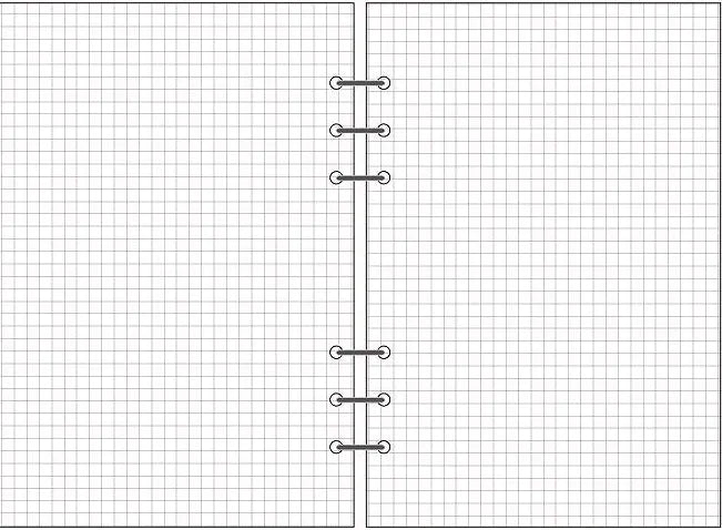 6-hole loose-leaf notebook refill, A5 Daolin paper, 40 sheets, blank dot matrix lined square pages