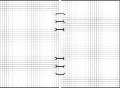 6-hole loose-leaf notebook refill, A5 Daolin paper, 40 sheets, blank dot matrix lined square pages