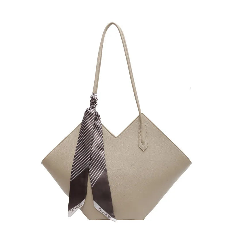 Women's fashion shoulder bag with 43cm width and sandwich pocket design in eight colour options including beige, black, brown, coffee, gray, green, khaki, and yellow