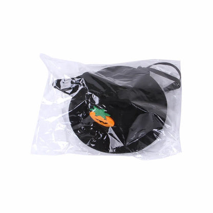 Halloween pumpkin design cloth hat for cats with embossed decorative details