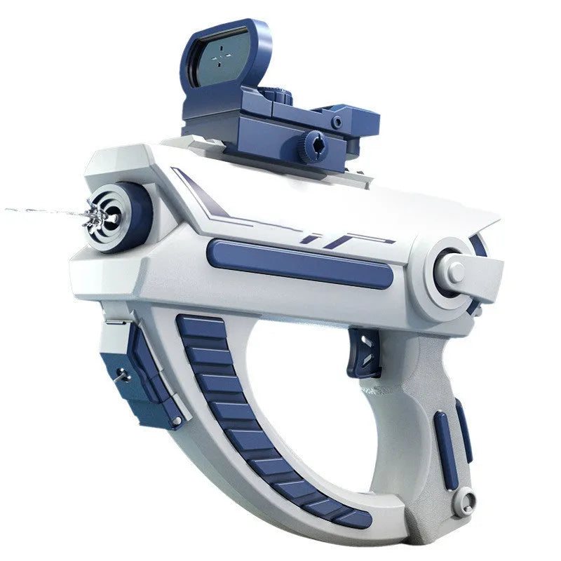 Blue and pink rechargeable electric water guns with automatic continuous firing capability