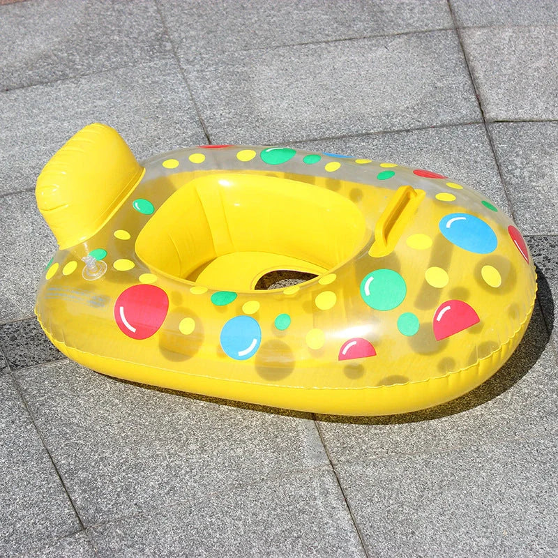 Cartoon-designed inflatable baby swimming ring for safe water play