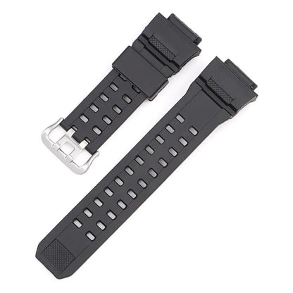 Camouflage pattern TPU watchband with silver buckle showing 12+7cm length and 2mm thickness