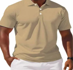 High Sense slim-fit short sleeve shirt in solid colour with button front, available in multiple sizes and hues