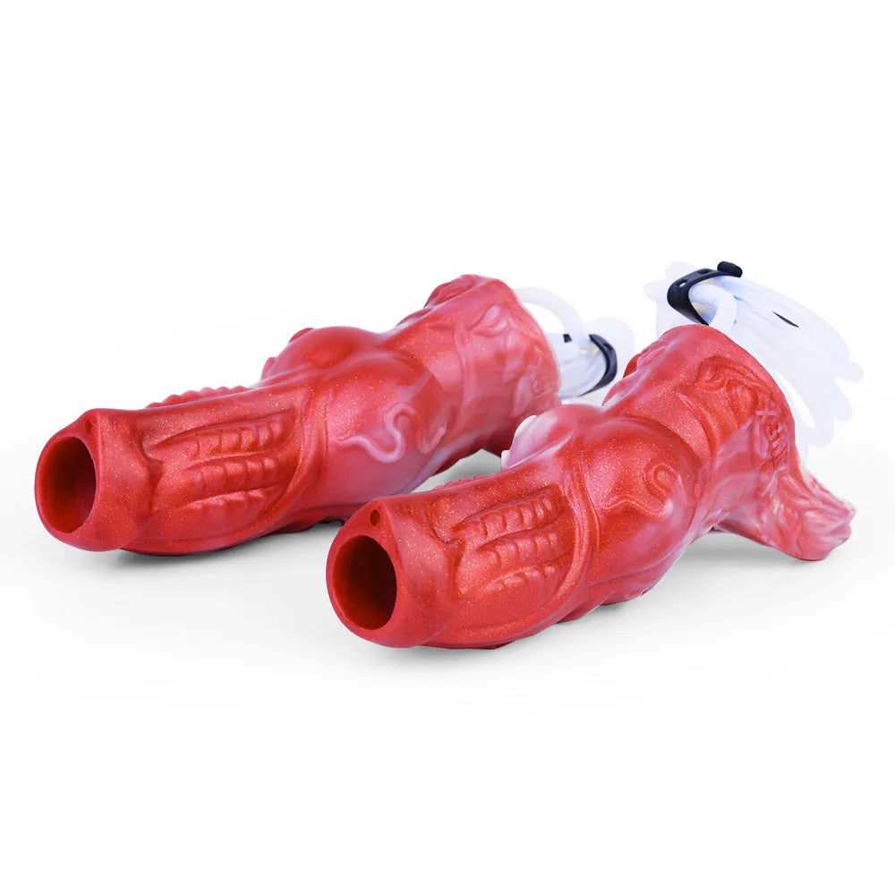 Water spray silicone condom toy with syringe and airbag accessories for manual control
