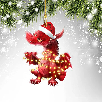 8cm dragon egg Christmas pendant decoration with dinosaur theme and acrylic construction