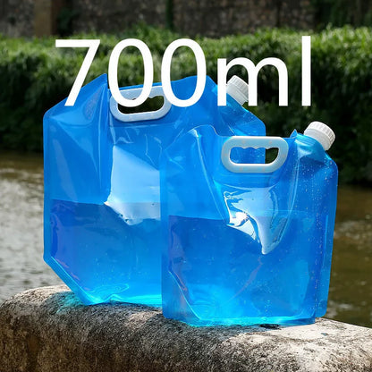 PVC Outdoor Camping Hiking Foldable Portable Water Bags Container in blue, non-toxic and food-grade