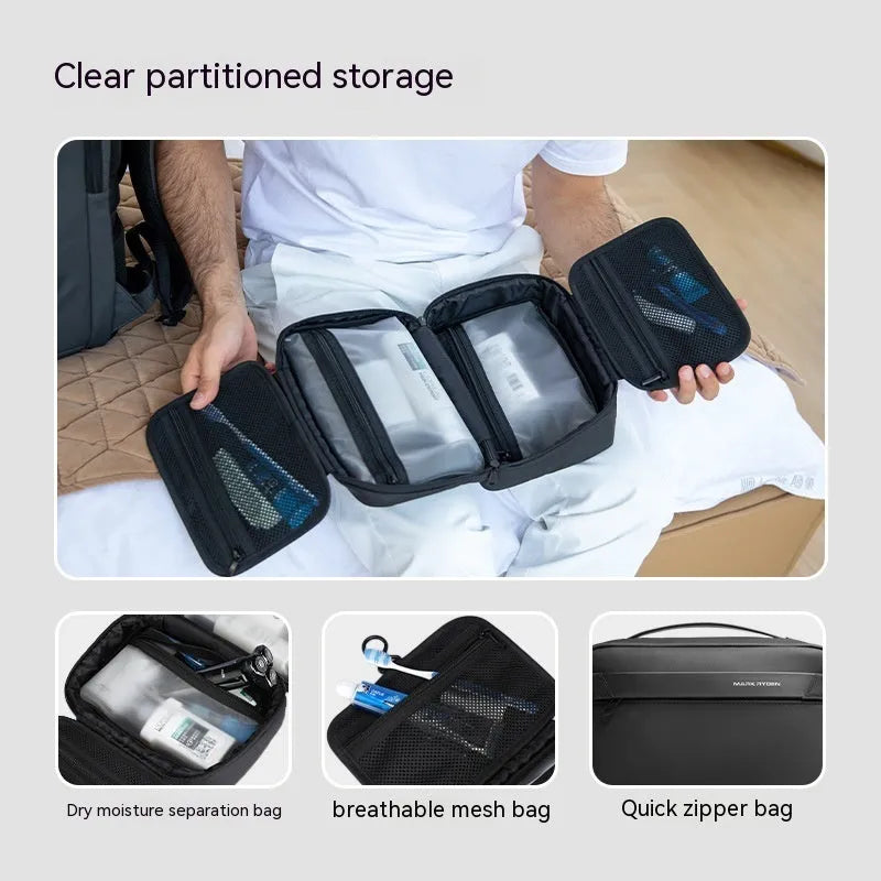 Multi-layer wet dry separation travel storage bag in Oxford cloth with capacity under 20L