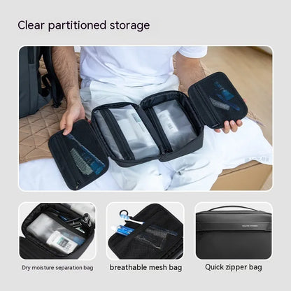 Multi-layer wet dry separation travel storage bag in Oxford cloth with capacity under 20L